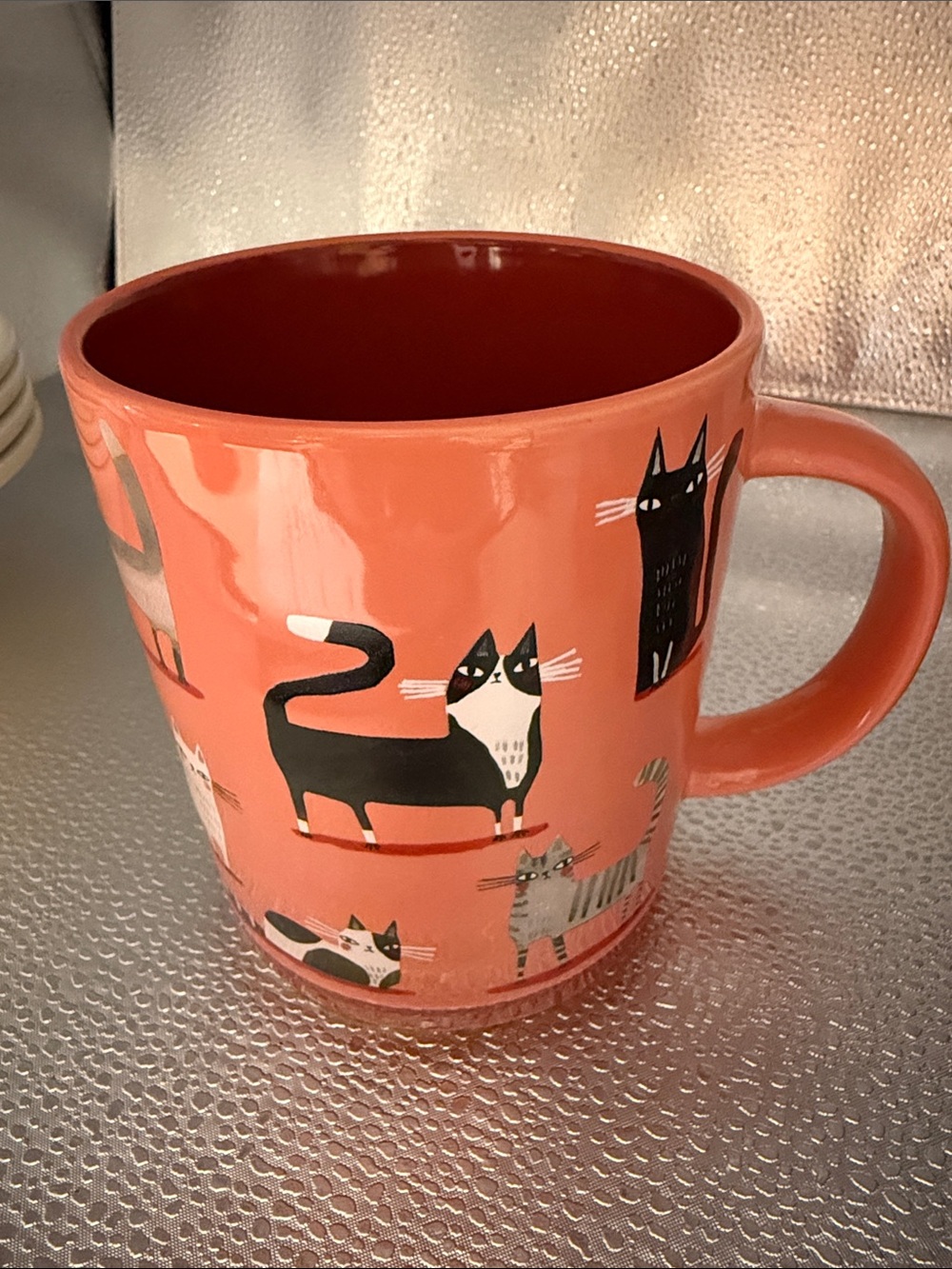 Kitschy Large Cartoon Peach Cat Mug
